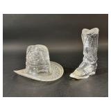 Glass Cowboy Hat and Boot