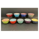 Colorful Textured Small Stoneware Bowl Set
