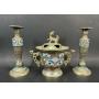 Brass Cloisonnï¿½ Incense Burner & Candlesticks Set