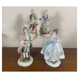 Victorian Hand Painted Porcelain Figurine Pairs