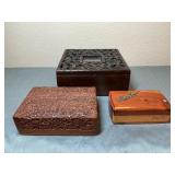 Carved Wood Decorative Boxes
