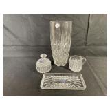 Gorham Crystal Vase and Serving Set