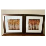 Pair of Tree Prints Framed