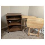 Rolling Cart and Pair of TV Trays