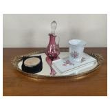 Mirrored Tray and Accessories