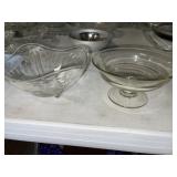 TWO GLASS DISHES TWO GLASS DISHES