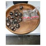 WOOD BOWL W/PAD LOCKS & HOOKS WOOD BOWL W/PAD LOCKS & HOOKS