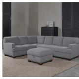 Thomasville - 3 Piece Grey Fabric Sectional (In Thomasville - 3 Piece Grey Fabric Sectional (In