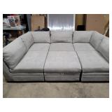 6 Piece - Grey Fabric Pit Group W/Storage 6 Piece - Grey Fabric Pit Group W/Storage