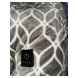 GRAY AND WHITE ELECTRIC THROW BLANKET GRAY AND WHITE ELECTRIC THROW BLANKET