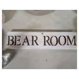 'Bear Room' Wooden Sign 'Bear Room' Wooden Sign