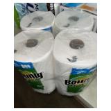 FOUR ROLLS OF BOUNTY PAPER TOWELS FOUR ROLLS OF BOUNTY PAPER TOWELS