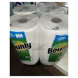 FOUR ROLLS OF BOUNTY PAPER TOWELS FOUR ROLLS OF BOUNTY PAPER TOWELS
