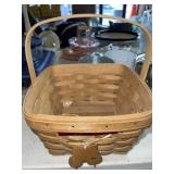 LONGABERGER BASKET w/4- MISC ITEMS LONGABERGER BASKET w/4- MISC ITEMS