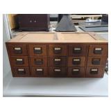 Solid Oak - 15 Drawer - Index File Organizer Solid Oak - 15 Drawer - Index File Organizer