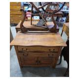 Antique Tiger Oak Wash Stand - Solid Wood Antique Tiger Oak Wash Stand - Solid Wood
