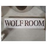 'Wolf Room' Wooden Sign 'Wolf Room' Wooden Sign