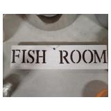 'Fish Room' Wooden Sign 'Fish Room' Wooden Sign