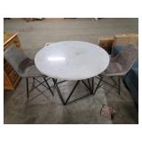 3 Piece - Round Marble Top Dining Table 3 Piece - Round Marble Top Dining Table