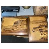 TWO ITALY WOODEN PICTURES TWO ITALY WOODEN PICTURES