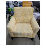 Handy L. - Damask Arm Chair - Yellow / White Handy L. - Damask Arm Chair - Yellow / White