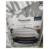 QUEEN GRAY AND WHITE 3PC COMFORTER SET QUEEN GRAY AND WHITE 3PC COMFORTER SET
