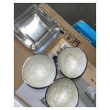 3-SMALL BOWLS AND 8-SMALL GLASS PLATES 3-SMALL BOWLS AND 8-SMALL GLASS PLATES