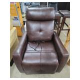 Expresso Leather - Swivel Power Recliner W/USB Expresso Leather - Swivel Power Recliner W/USB
