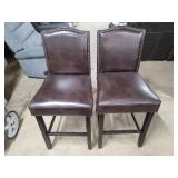 Brown Leather - Counter Height Bar Stools Brown Leather - Counter Height Bar Stools