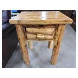 Amish Log - Solid Nightstand W/Drawer Amish Log - Solid Nightstand W/Drawer