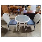 3 Piece - White Wicker Patio Table Set 3 Piece - White Wicker Patio Table Set