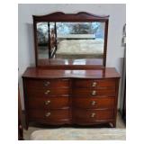 Dixie Mahogany - 6 Drawer Dresser W/Mirror Dixie Mahogany - 6 Drawer Dresser W/Mirror