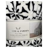 WHITE AND BLACK PLUSH THROW WHITE AND BLACK PLUSH THROW
