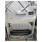 QUEEN WHITE AND GRAY 3PC COMFORTER SET QUEEN WHITE AND GRAY 3PC COMFORTER SET