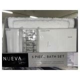 WHITE 5PC BATH SET WHITE 5PC BATH SET
