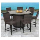 7 Piece - Wicker Woven Fire Pit Dining Set 7 Piece - Wicker Woven Fire Pit Dining Set