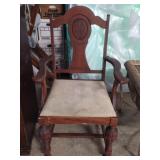 Hand Carved Arm Wood Chair