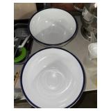 2-LARGE WHITE BOWLS