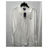 NWT WHITE L/S POLO SHIRT LARGE 14-16