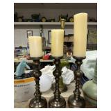 CANDLE STICK AND CANDLE X3