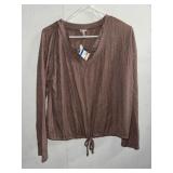 NWT LADIES BROWN TOP XL