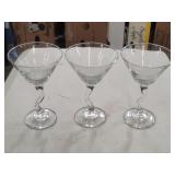 3 Piece - Unique Stemmed Glassware