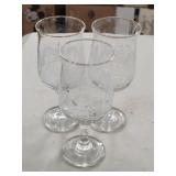 3 Piece - Etched Tree Style Glasses