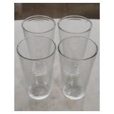 Four Spiral Beverage Glasses