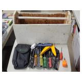 Wood Tool Carrier W/Nut Drivers & More