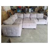 3 Piece - Tufted Grey Sectional W/Storage