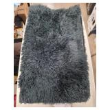 Black Fluffy Area Mat