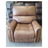 Barcalounger - Brown Leather Power Recliner W/USB