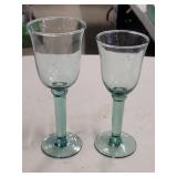 2 Piece - Forest Green Tinted Glassware