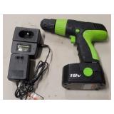 Kawasaki - 18V Cordless Drill W/Battery & Charger